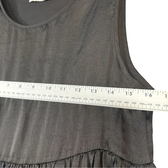 Piazza Italia Sheer Black Silky Knee Long Dress Womens - Picture 4 of 5